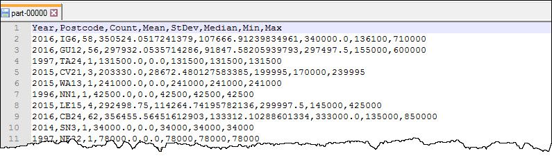 Output statistcs file